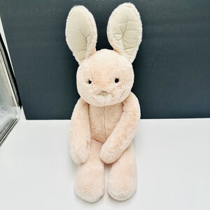 Pottery Barn Kids PBK Floppy Pink Bunny 18” Hook Loop Plush Stuffed Animal